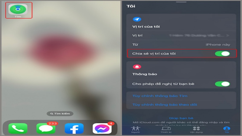 Chia sẻ vị trí của tôi 