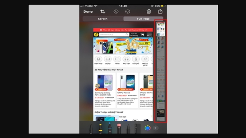 Chụp màn hình iPhone cuộn ảnh dài 3