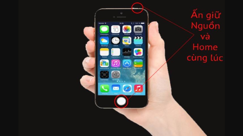 Chụp màn hình iPhone đối với ịPhone 5 và iPhone SE