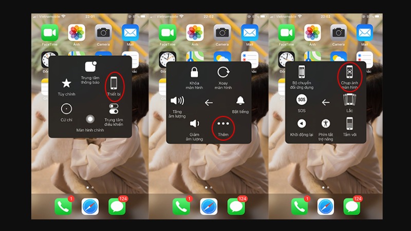 Chụp màn hình iPhone sử dụng nút Home ảo thông thường 3