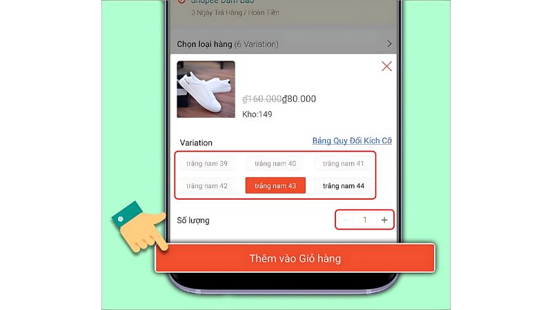 đặt hàng trên shopee đơn giản