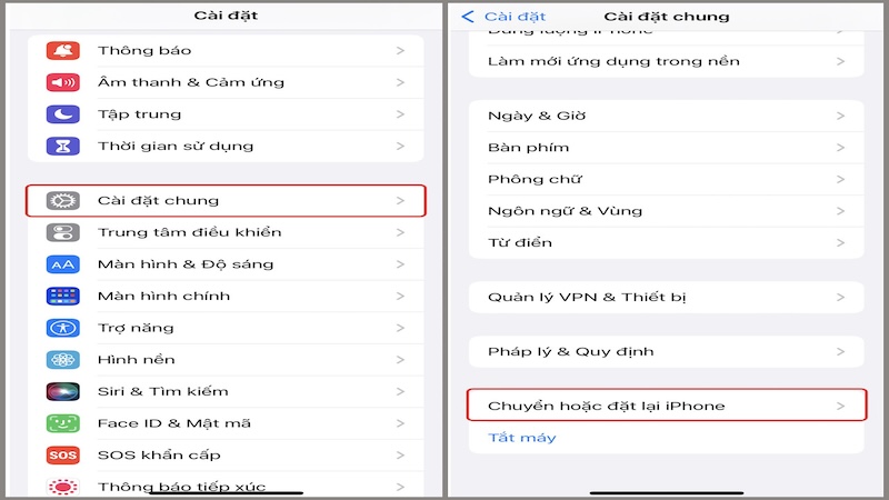 đặt lại iPhone