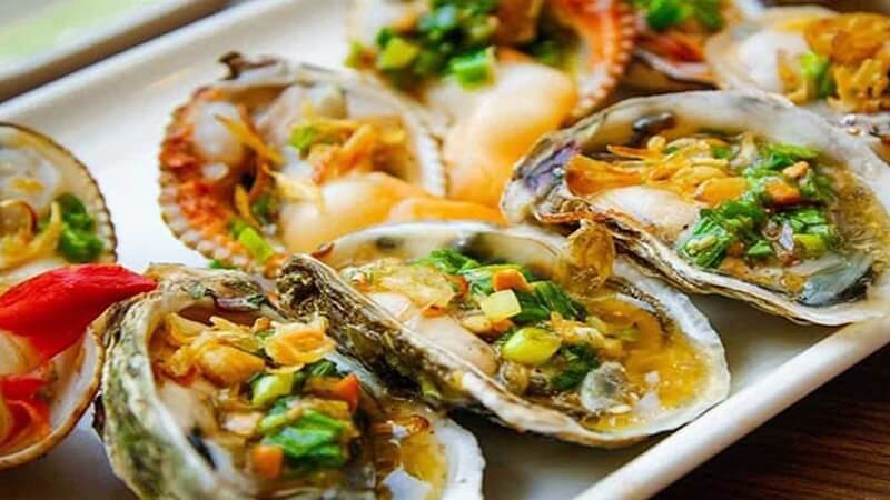 hàu nướng mỡ hành thơm ngon