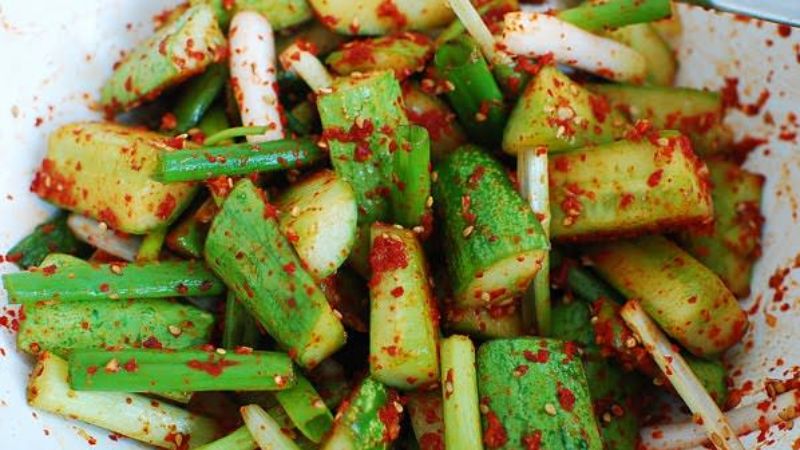 Kim chi dưa chuột với vị chua cay, giòn tan