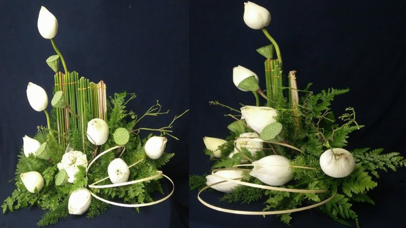 mẹo cắm hoa sen ấn tượng