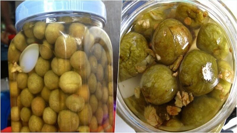 ngâm sấu với nước đường