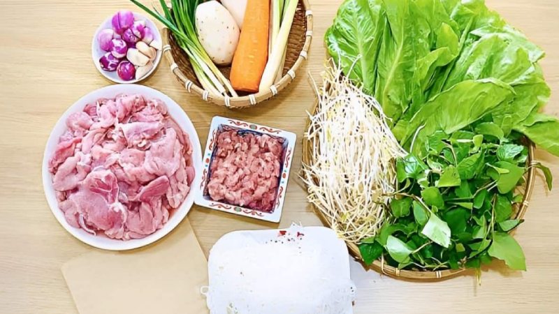 Nguyên liệu làm bún chả