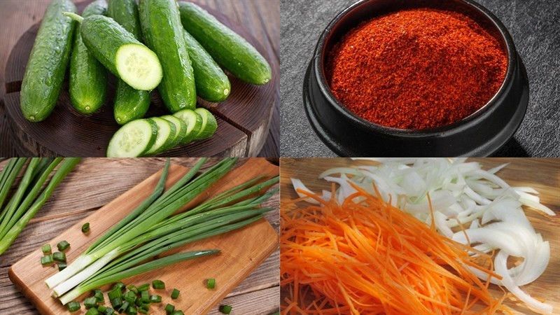 Nguyên liệu làm kim chi dưa chuột