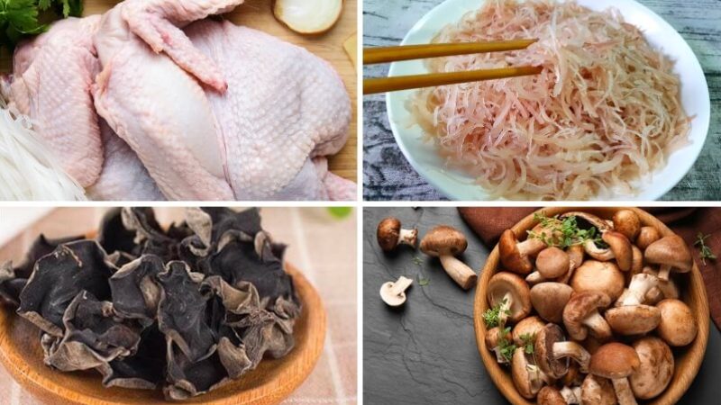 Nguyên liệu làm thịt đông bằng thịt gà