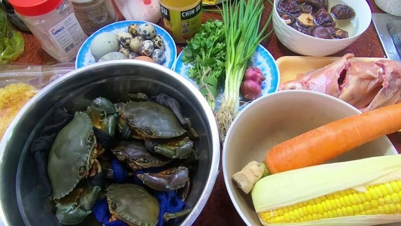nguyên liệu nấu súp cua