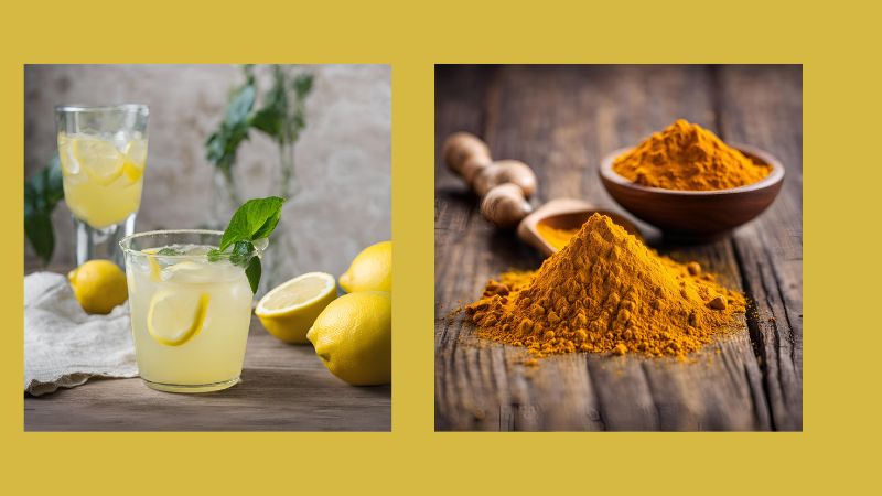 nước chanh bột nghệ làm trắng da