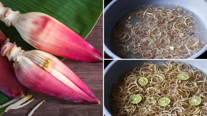 Sơ chế hoa chuối đảm bảo không bị dính nhựa hay thâm đen