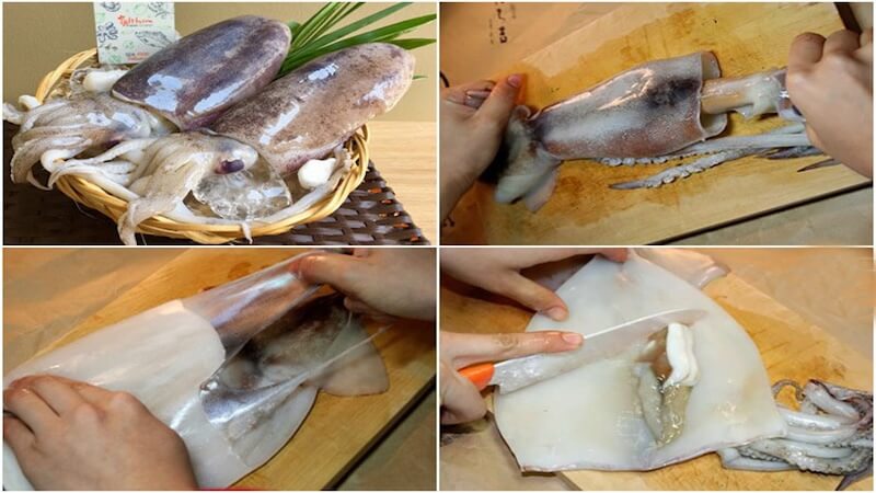 Sơ chế mực tươi