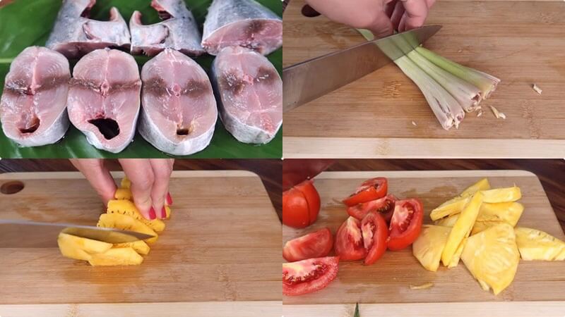 Sơ chế nguyên liệu nấu bún cá ngừ