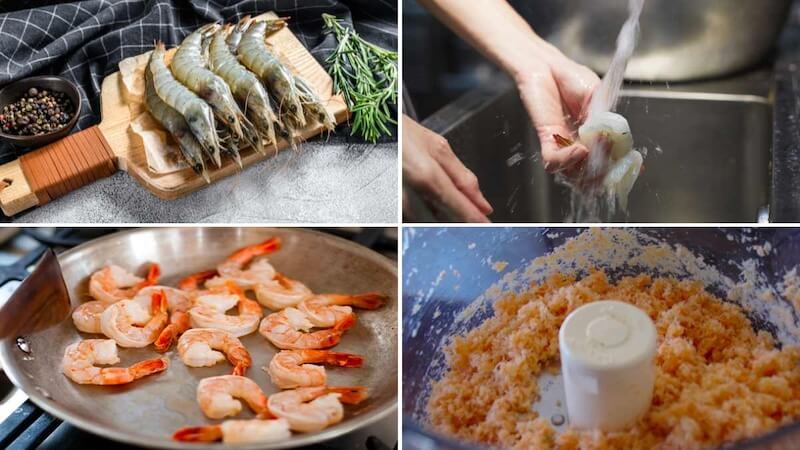 sơ chế nguyên liệu làm ruốc tôm tươi