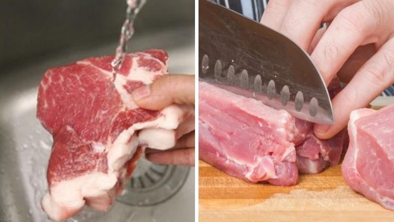 Sơ chế nguyên liệu làm thịt xá xíu
