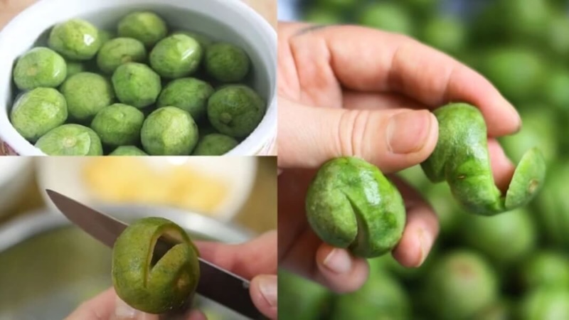 sơ chế sấu sạch sẽ