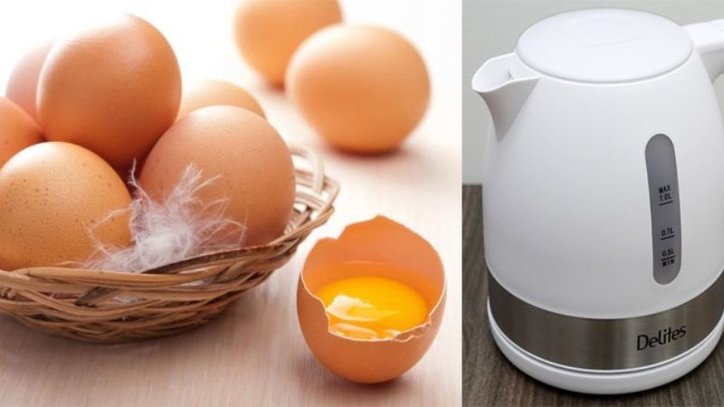 Sử dụng ấm đun siêu tốc luộc trứng lòng đào dễ dàng