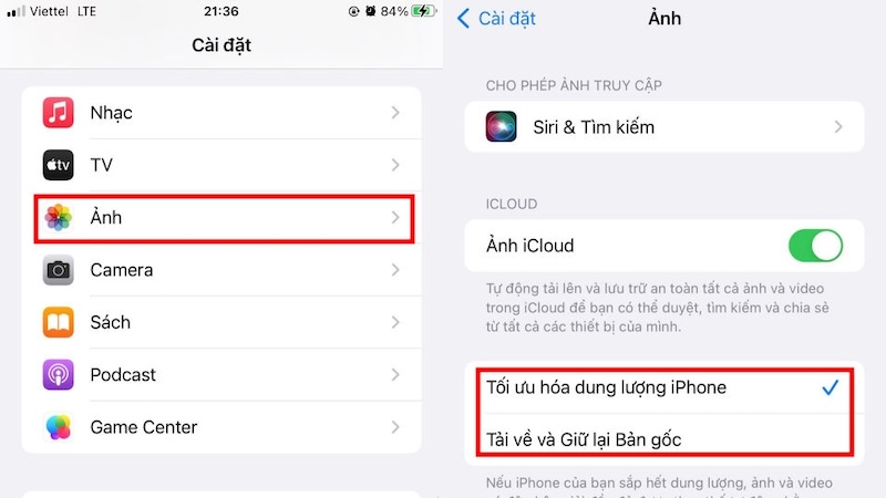 Tắt tính năng giữ ảnh gốc