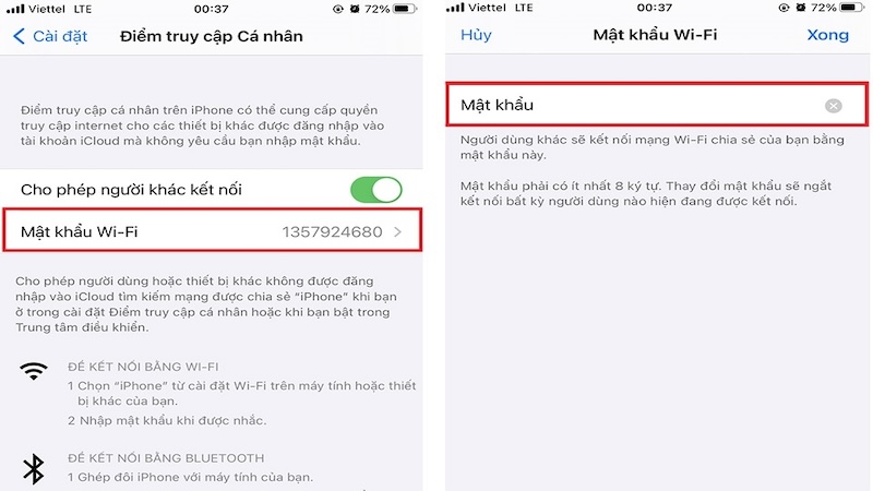 Thiết lập mật khẩu Wifi điện thoại Iphone