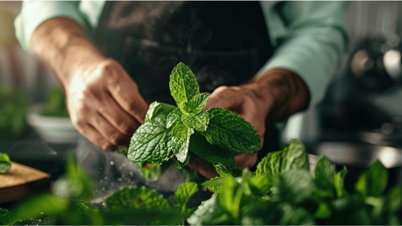 trị đau họng với lá bạc hà