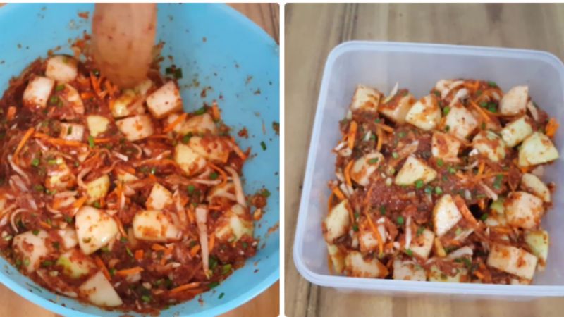 Trộn su hào với hỗn hợp sốt