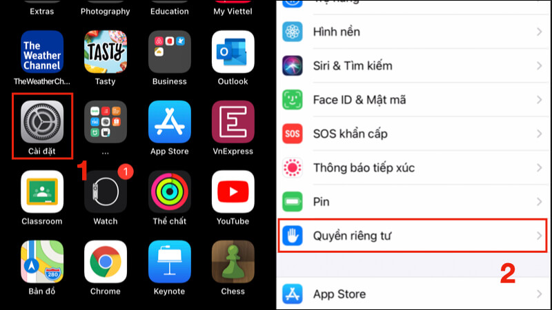 truy cập quyền riêng tư