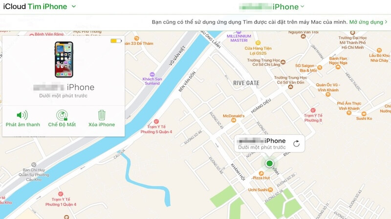 vị trí cuối cùng của iPhone