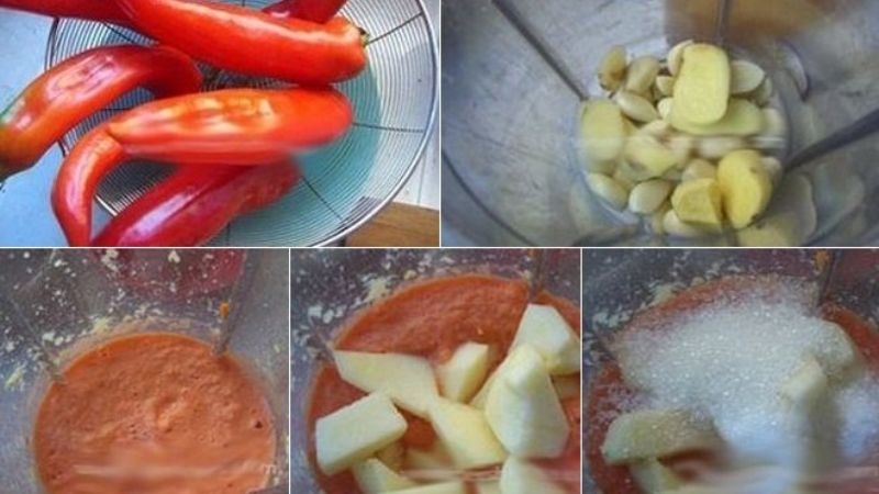 Xay nguyên liệu làm tương ớt Hàn Quốc