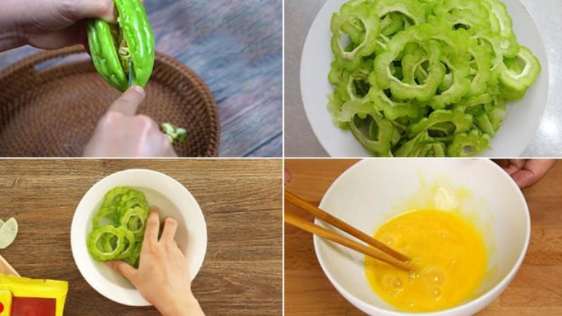Cách nấu canh khổ qua cắt lát với trứng