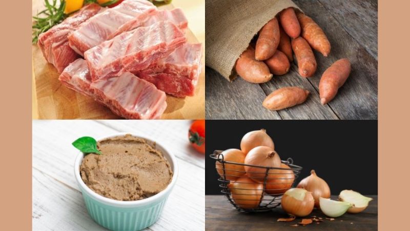 Cách nấu lagu sườn heo pate chấm bánh mì