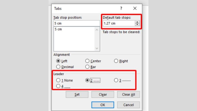 cách điều chỉnh tab trong word theo nhu cầu