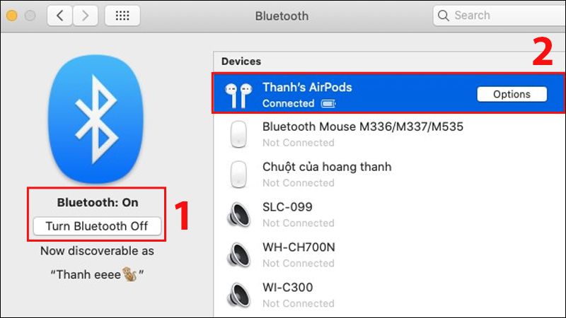 cách kết nối airpod với macbook nhanh