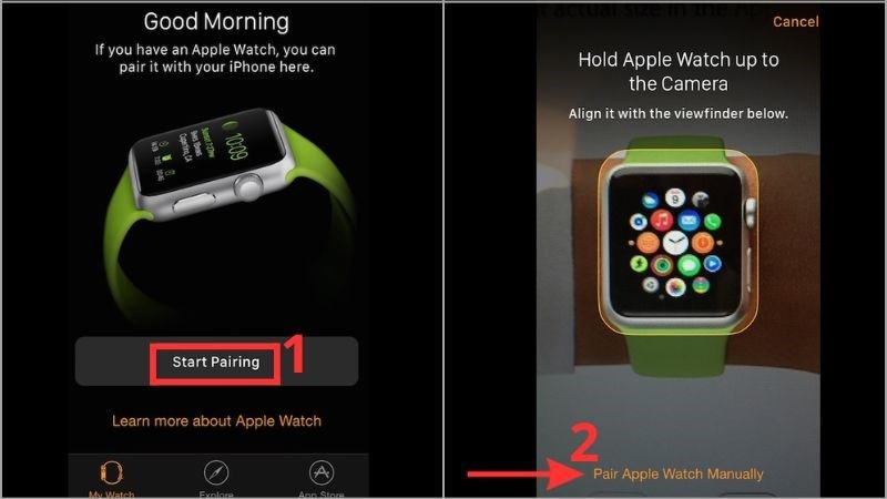 cách kết nối apple watch với iphone thủ công
