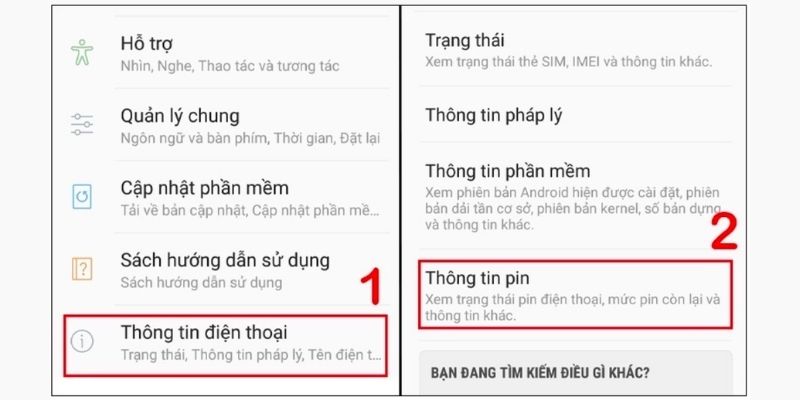 cách kiểm tra độ chai pin samsung