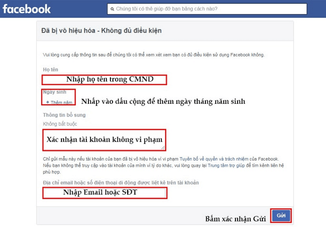 cách mở tài khoản facebook bị vô hiệu hóa