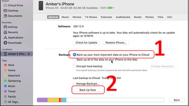 cách sao lưu dữ liệu iphone
