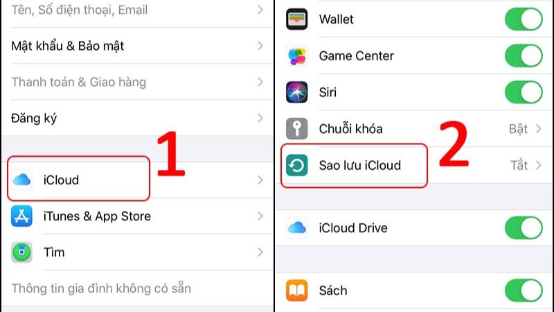 cách sao lưu iphone icloud