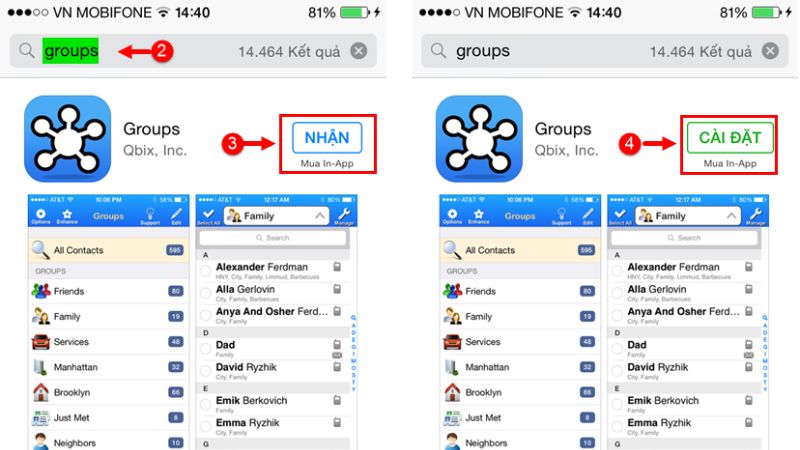 cách xóa danh bạ trên iPhone bằng groups